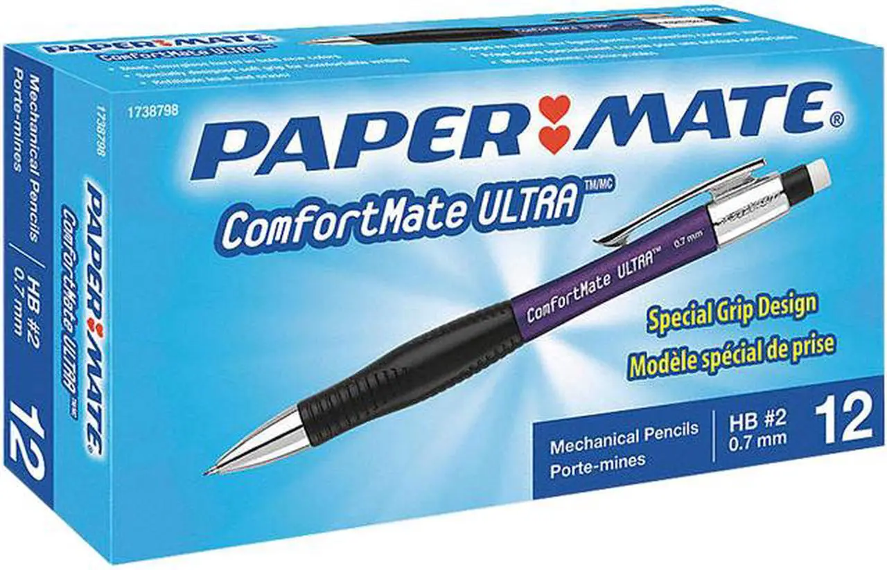 Main image of Paper Mate 1738798DZ Comfortable Ultra Mechanical Pencils- Refillable - Assorted Lead - 1 Dozen