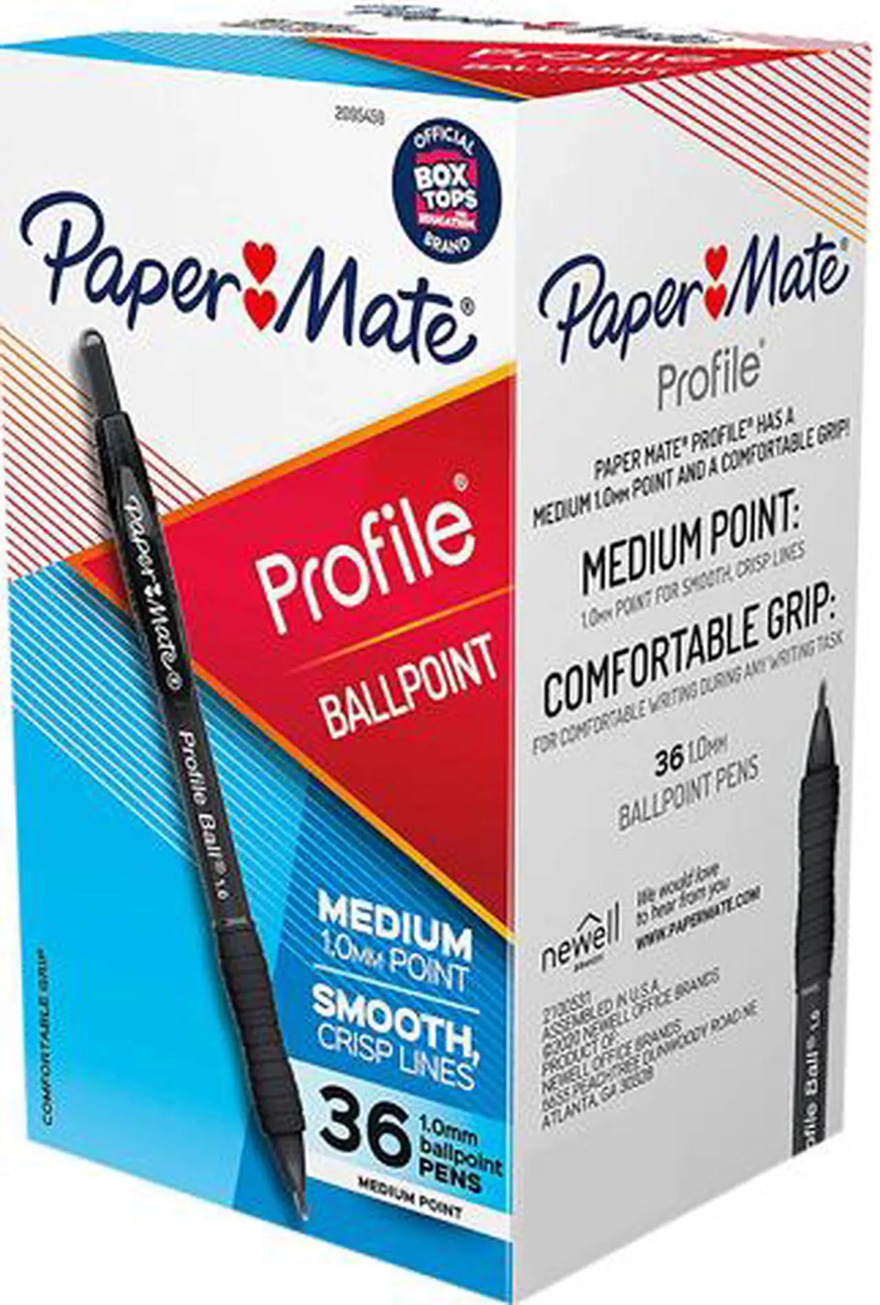 Main image of Paper Mate 2095459 Profile Retractable Ballpoint Pen, Bold 1 mm, Black Ink/Barrel, 36/Pack