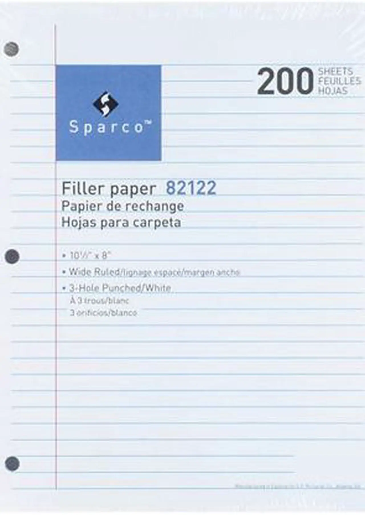 Alt view image 2 of 3 - Sparco 82122BD Filler Paper, 10.50" x 8.00", 200 Sheets/each