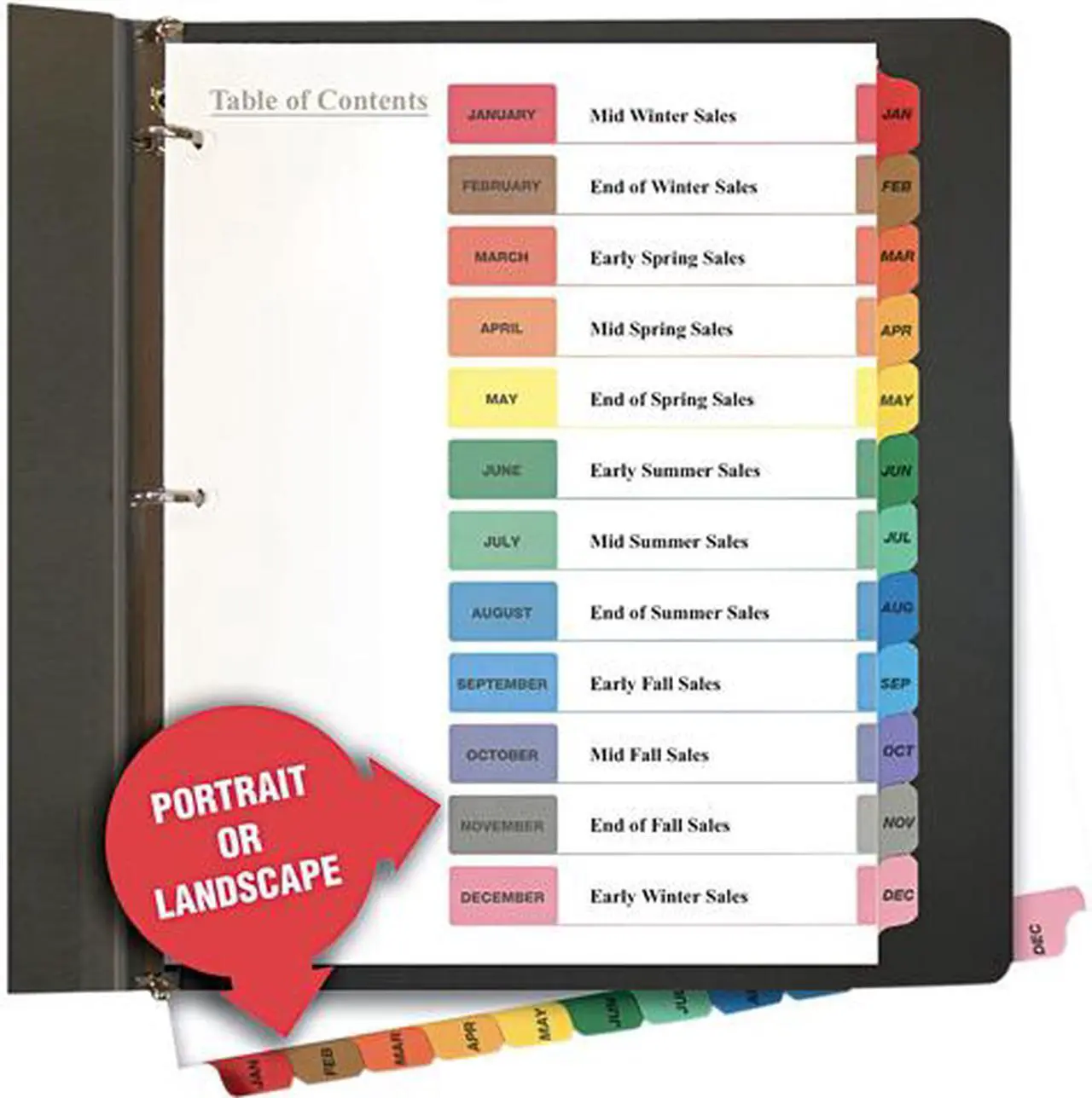 Main image of Universal UNV24808 Deluxe Table of Contents Dividers for Printers, 15-Tab, 1 to 15; Table Of Contents, White, 6 Sets