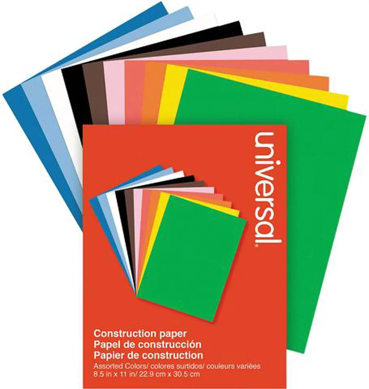 Main image of Universal UNV20900 Construction Paper, 76 lb, 9" x 12", Assorted, 200/Pack