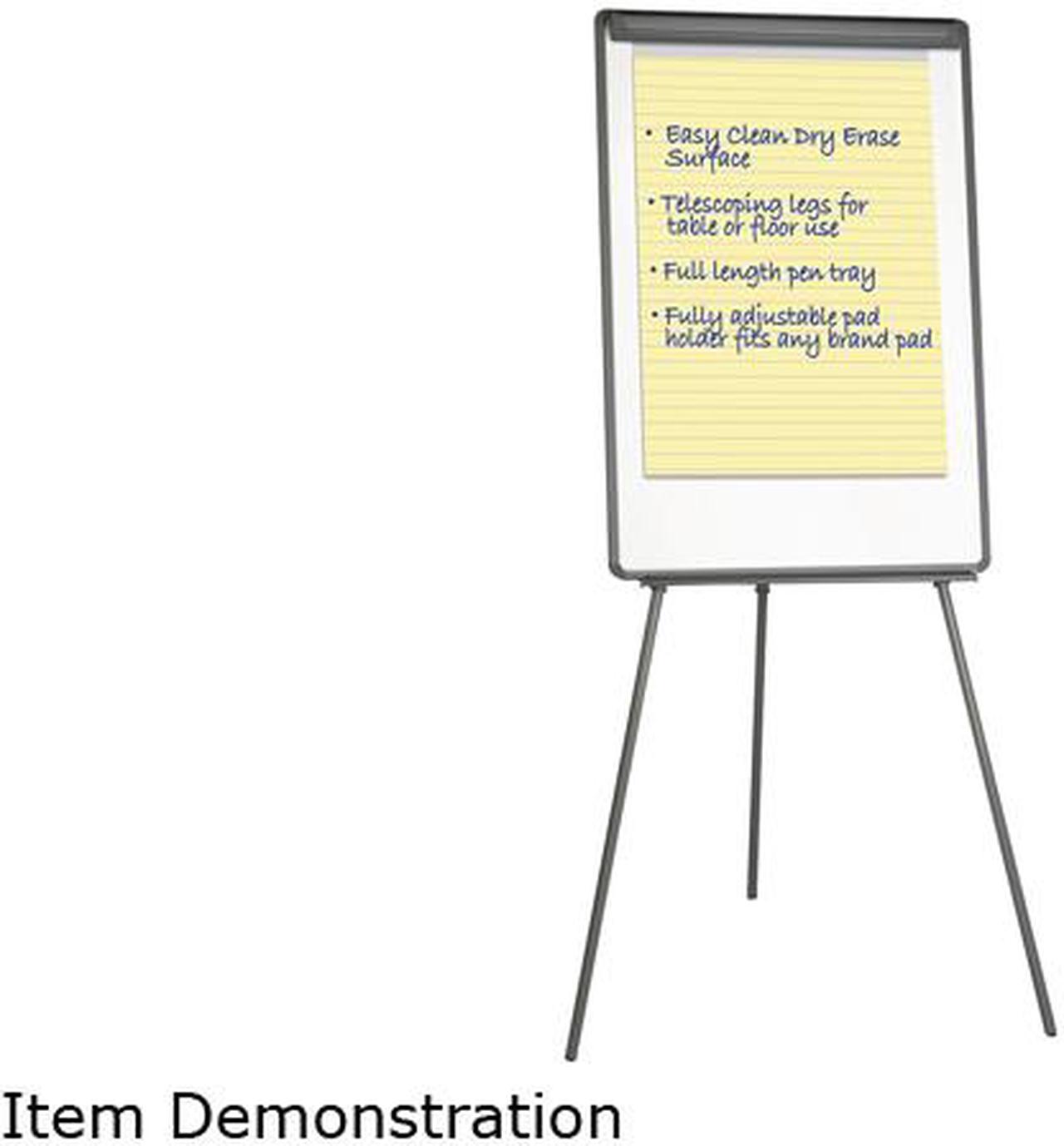 Universal UNV43032 Tripod-Style Dry Erase Easel, Easel : 44" to 78", Board: 29" x 41", White/Black