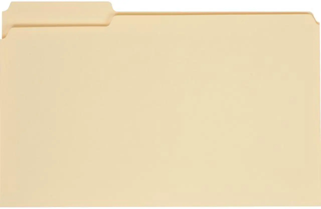 Main image of Universal UNV15113EE Top Tab Manila File Folders, 1/3-Cut Tabs, Assorted Positions, Legal Size