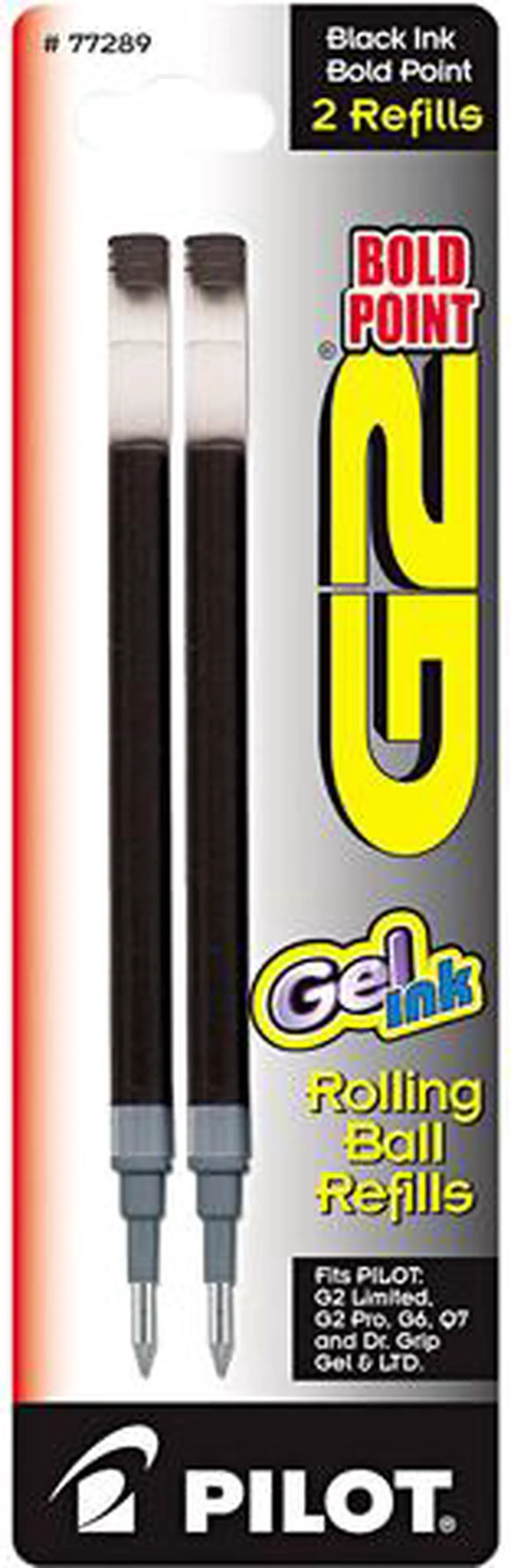 Main image of Pilot Corporation PIL77289 Refill for Pilot G2 Gel Ink Pens, Bold Point, Black Ink, 2/Pack