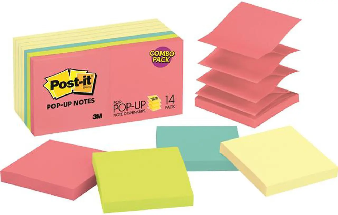 Main image of Post-it R330-14YWM Original Pop-up Notes Value Pack, 3 x 3, Canary Yellow/Cape Town, 100-Sheet