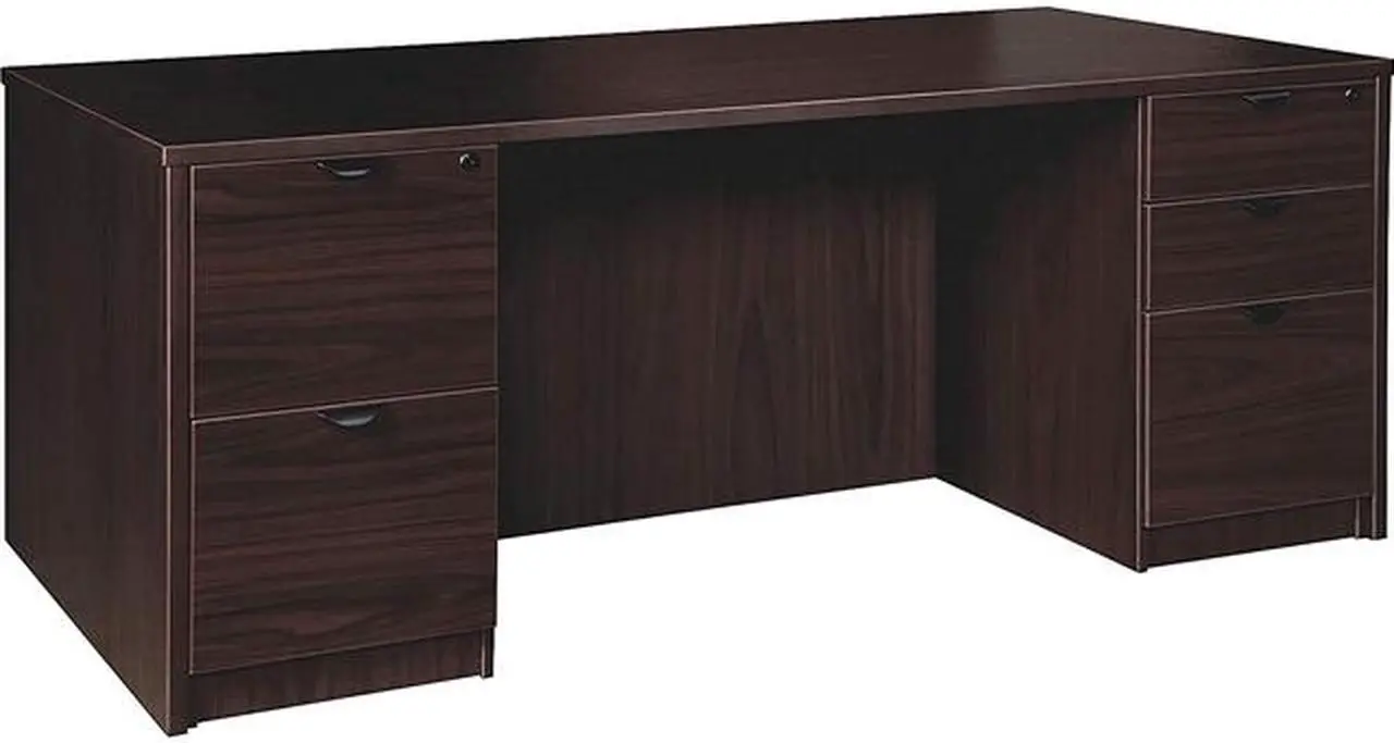 Main image of Lorell PD3672DPES Prominence 2.0 Espresso Laminate Double-Pedestal Desk - 5-Drawer