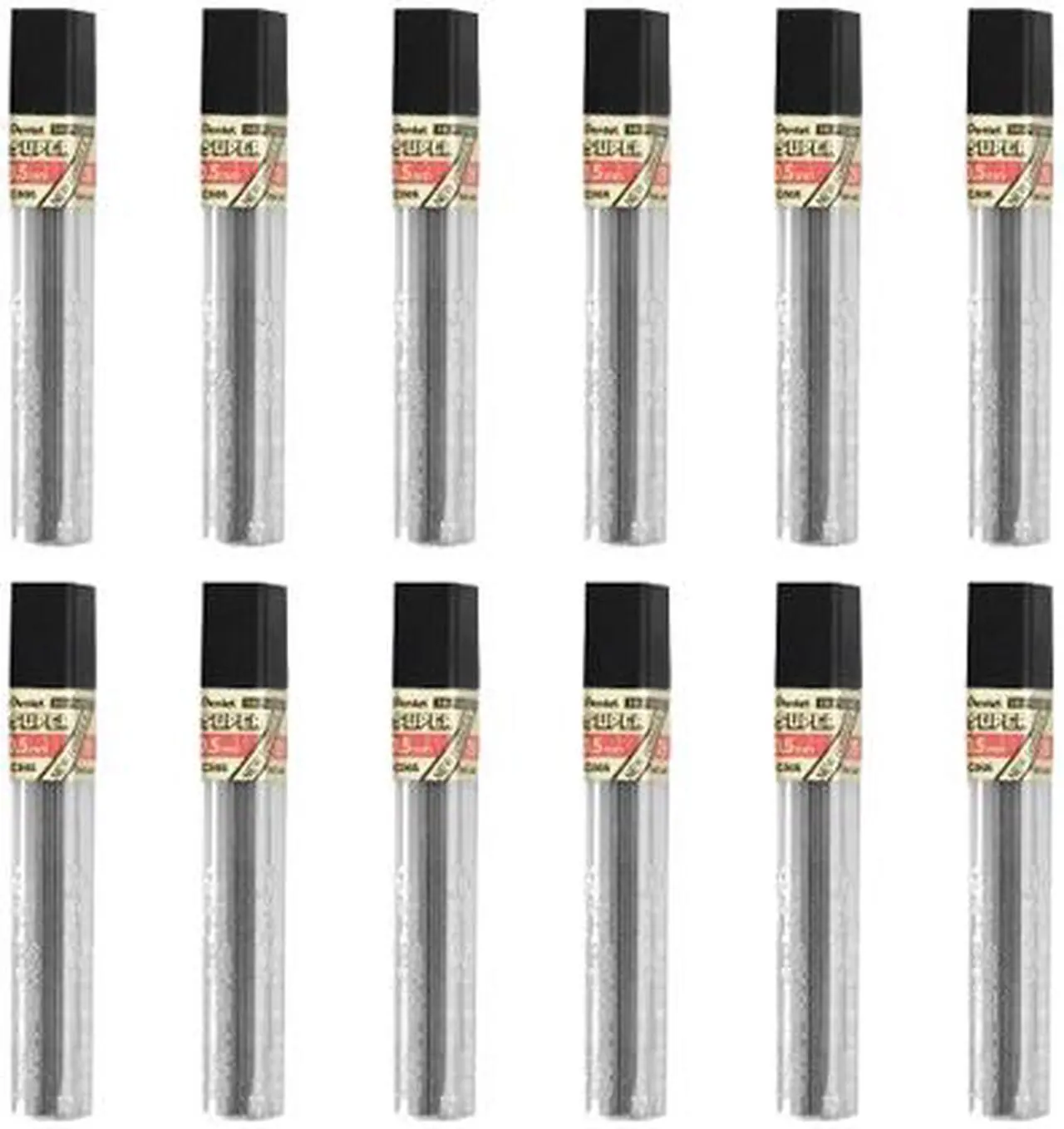 Alt view image 2 of 2 - Pentel C5052HBX Hi-Polymer Lead, 0.5 mm, Fine, 2H, 144/BX, Black Pencil Refill