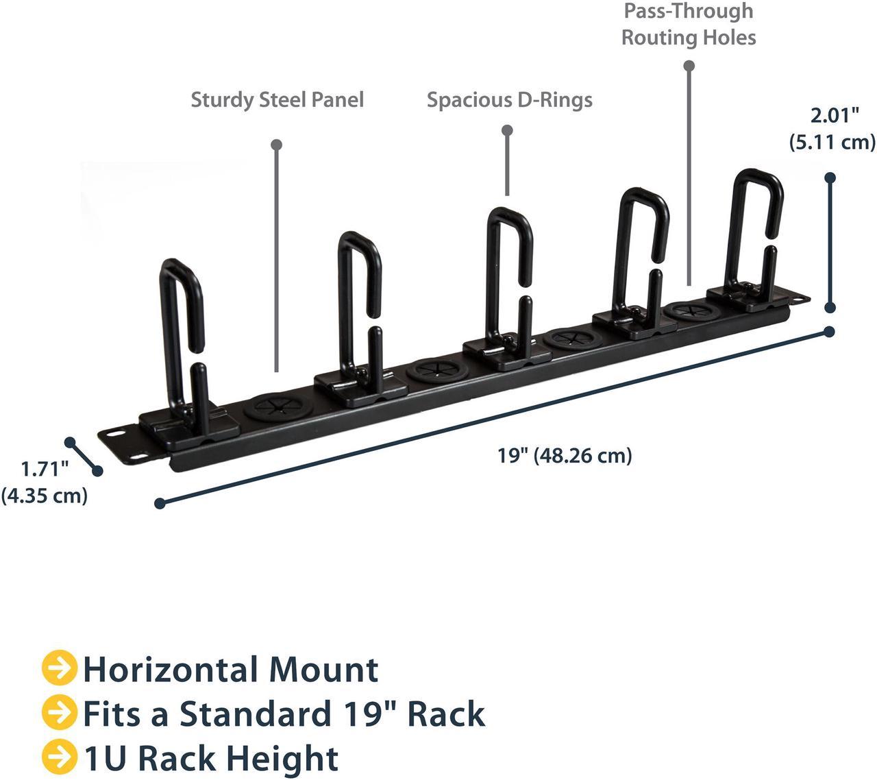 StarTech.com 1U Server Rack Cable Management Panel - Cable Manager