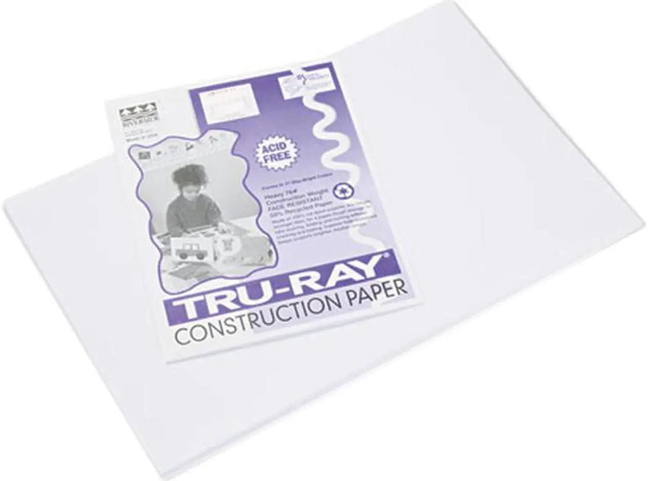 Main image of Pacon 103058 Tru-Ray Construction Paper, 76 lbs., 12 x 18, White, 50 Sheets/Pack