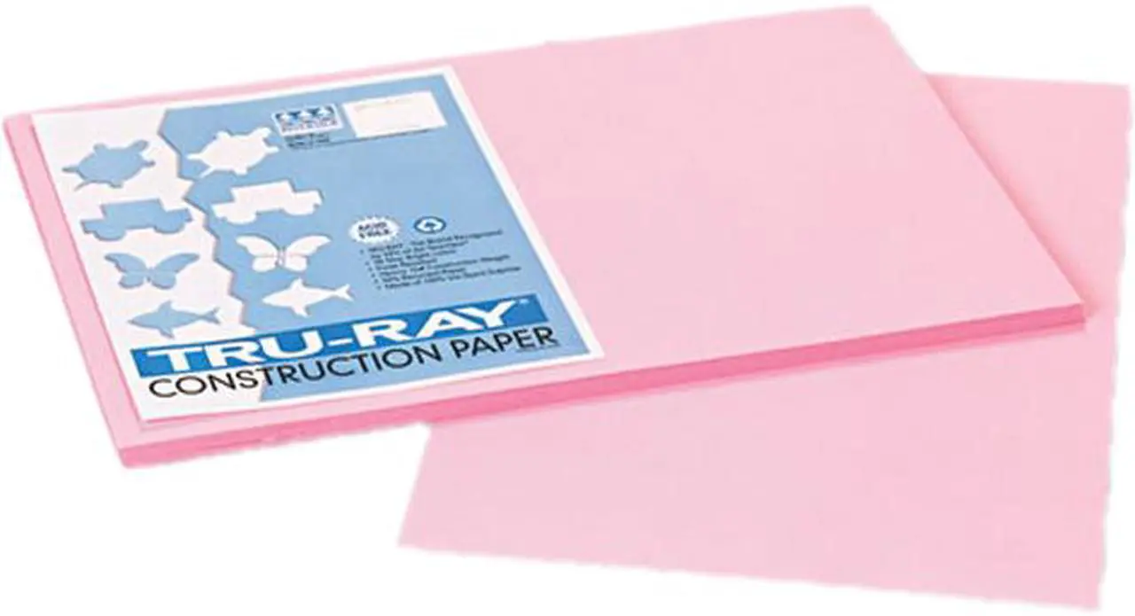 Main image of Pacon 103044 Tru-Ray Construction Paper, 76 lbs., 12 x 18, Pink, 50 Sheets/Pack