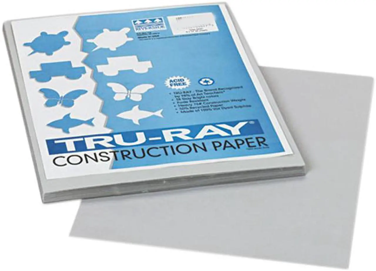 Main image of Pacon 103027 Tru-Ray Construction Paper, 76 lbs., 9 x 12, Gray, 50 Sheets/Pack