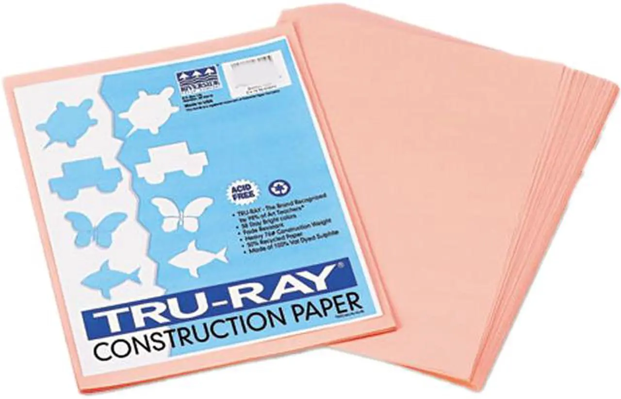 Main image of Pacon 103010 Tru-Ray Construction Paper, 76 lbs., 9 x 12, Salmon, 50 Sheets/Pack