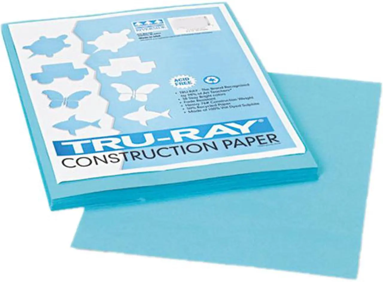 Main image of Pacon 103007 Tru-Ray Construction Paper, 76 lbs., 9 x 12, Turquoise, 50 Sheets/Pack
