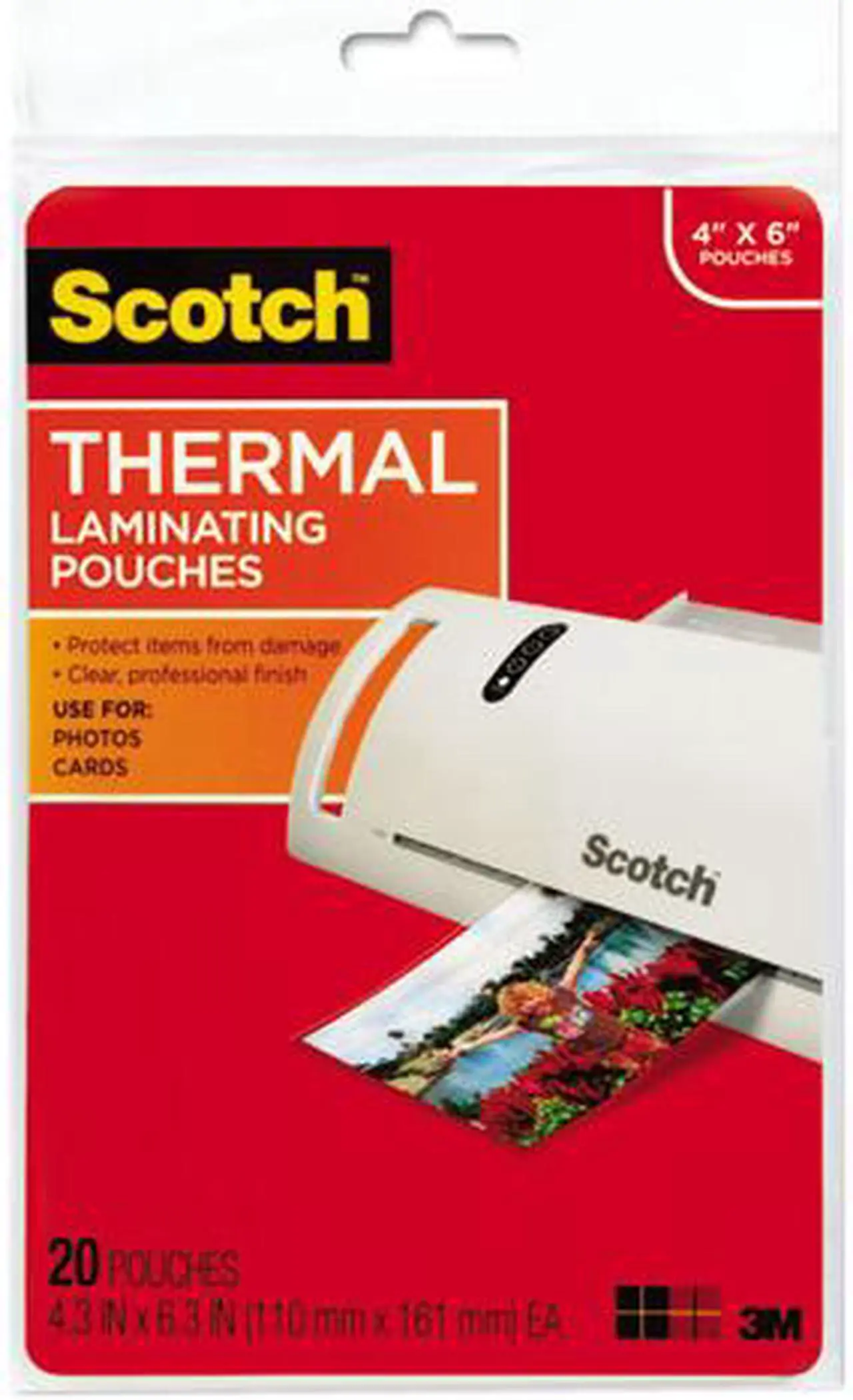 Main image of TP5900-20 Scotch Photo size thermal laminating pouches, 5 mil, 6 x 4, 20/pack