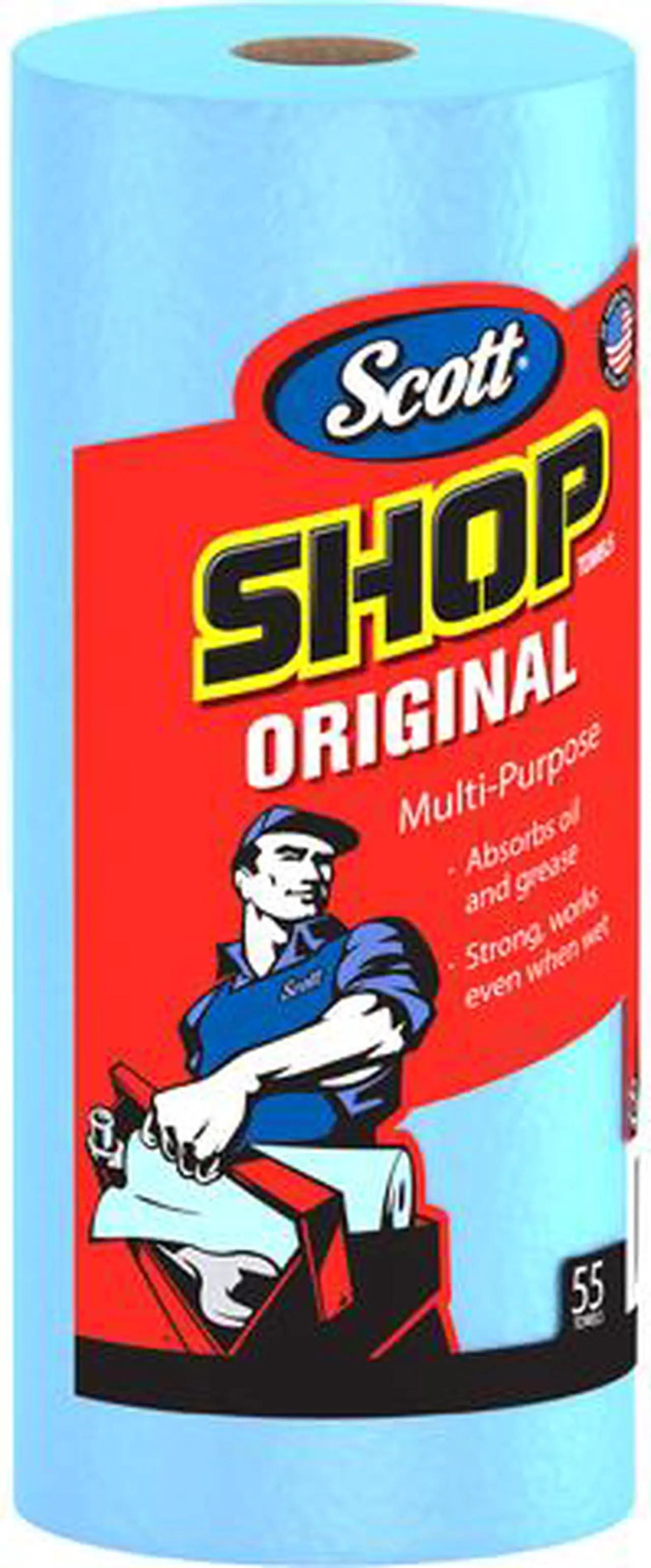Main image of Scott Shop Towels Original (75147), Blue, 55 Sheets / Standard Roll, 12 Rolls / Case, 660 Towels / Case