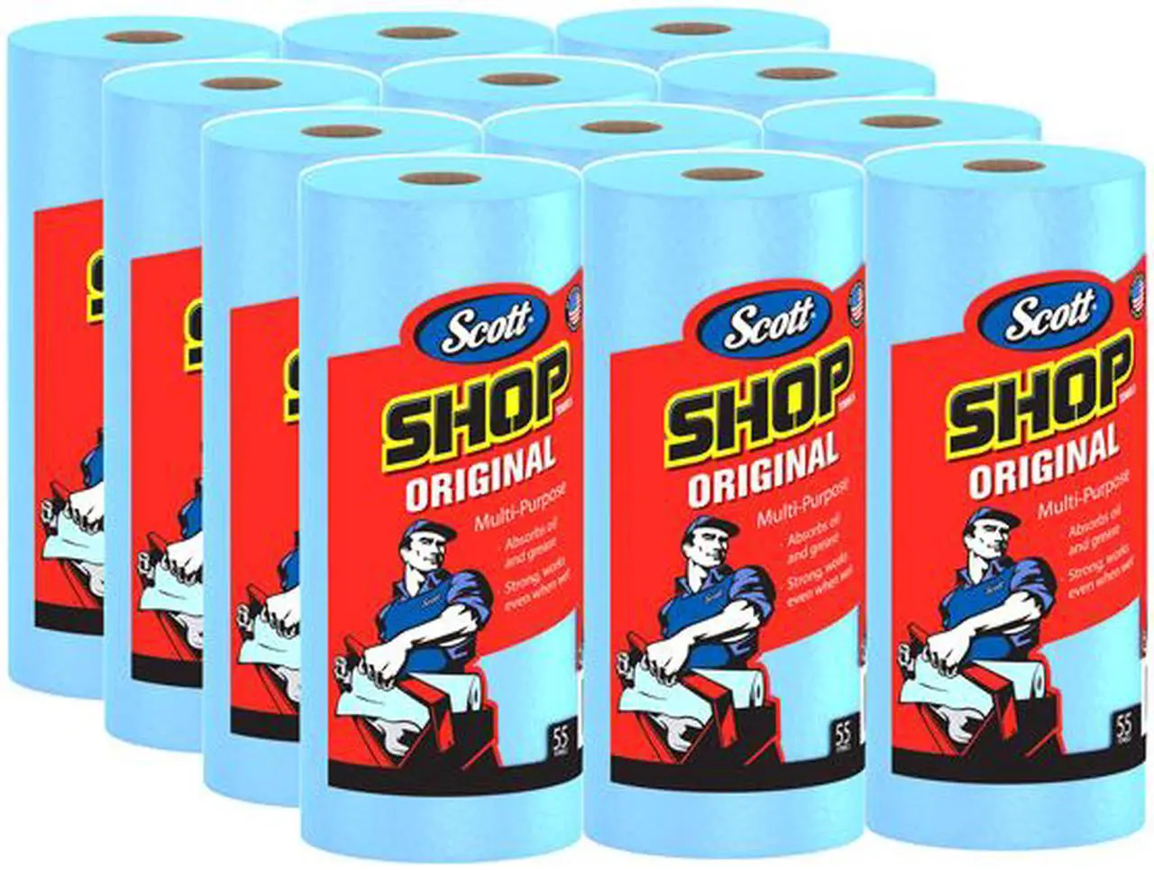 Alt view image 3 of 4 - Scott Shop Towels Original (75147), Blue, 55 Sheets / Standard Roll, 12 Rolls / Case, 660 Towels / Case