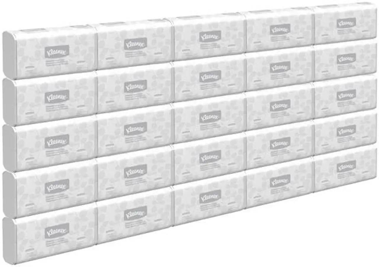 Alt view image 5 of 6 - Kleenex Scottfold Multifold Paper Towels (13254) with Fast-Drying Absorbency Pockets, White, 25 Packs / Case, 120 Trifold Towels / Pack, 3,000 Towels / Case