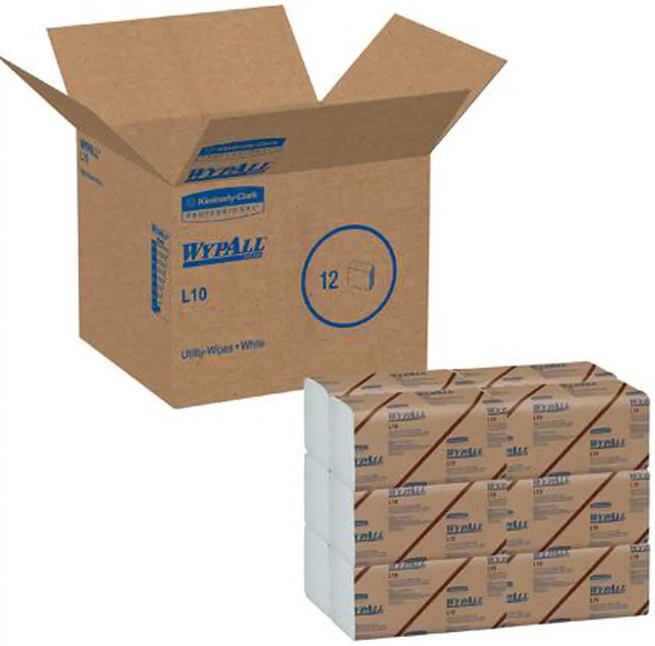 Alt view image 4 of 4 - WypAll L10 Disposable Towels (01770), Dairy Towels, 1-PLY, Banded, White, 12 Packs / Case, 200 Wipes / Pack, 2,400 Sheets / Case