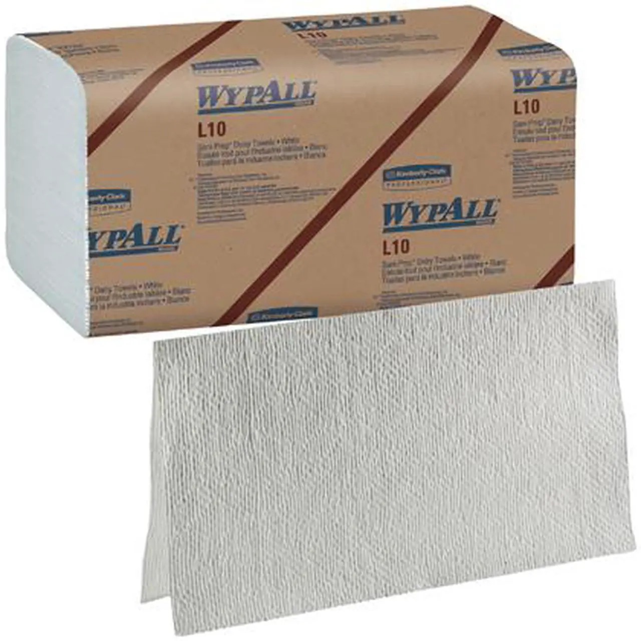 Alt view image 2 of 4 - WypAll L10 Disposable Towels (01770), Dairy Towels, 1-PLY, Banded, White, 12 Packs / Case, 200 Wipes / Pack, 2,400 Sheets / Case