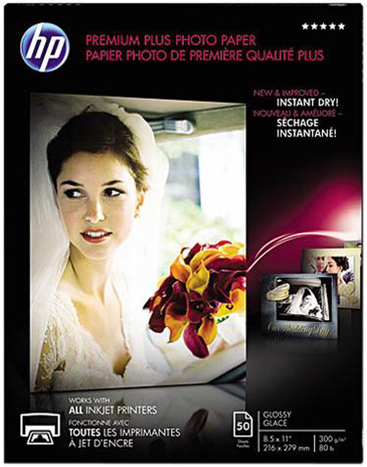 Hewlett-Packard CR664A Premium Plus Photo Paper, 80 lbs., Glossy, 8-1/2 x 11, 50 Sheets/Pack