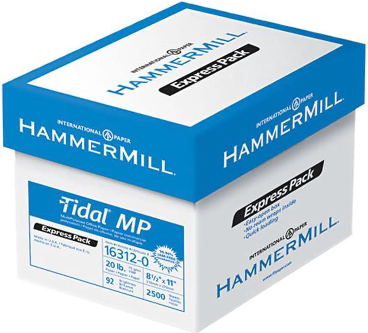 Main image of Hammermill 16312-0 Tidal MP Paper Express Pack, 92 Brightness, 20lb, 8-1/2x11, White, 2500/Carton