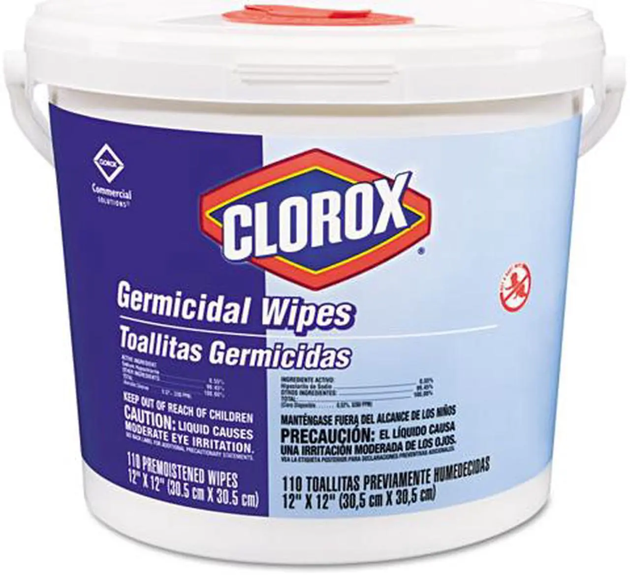 Alt view image 2 of 2 - Clorox 30358 Germicidal Wipes, 12 x 12, White, 110/Canister