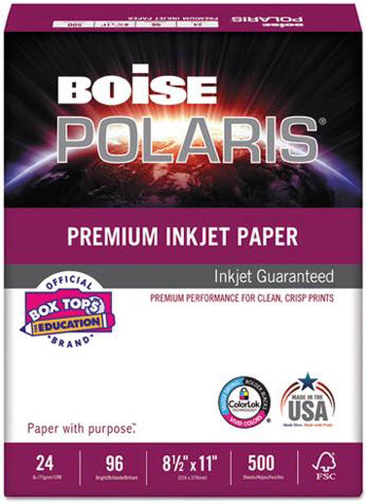Main image of Boise PP9624 PP9624 POLARIS Premium Inkjet Paper, 97 Bright, 24lb, 8 1/2 x 11, 500 Sheets/Pack, White, 1 Pack