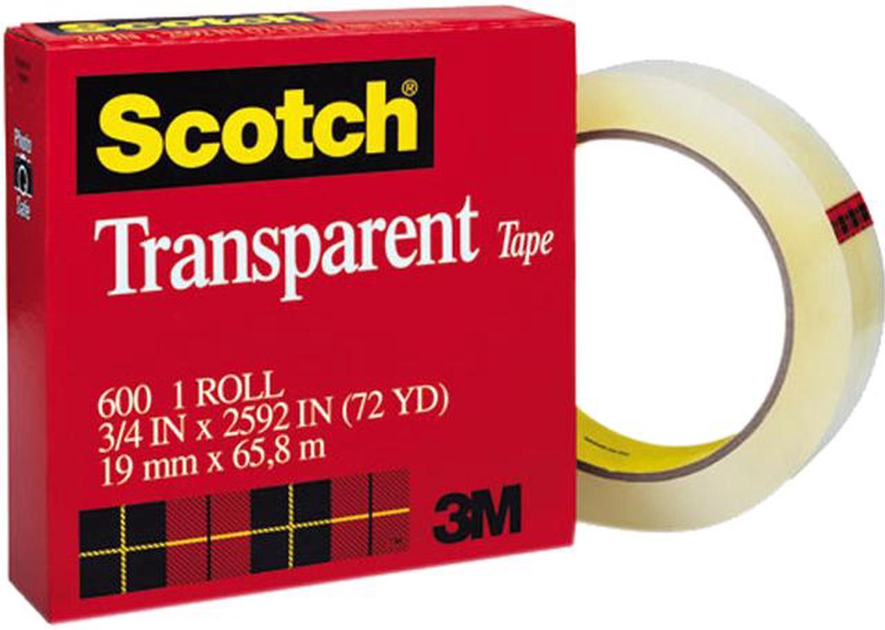 Scotch 600342592 Transparent Glossy Tape, 3/4" x 72 yards, 3" Core, Clear