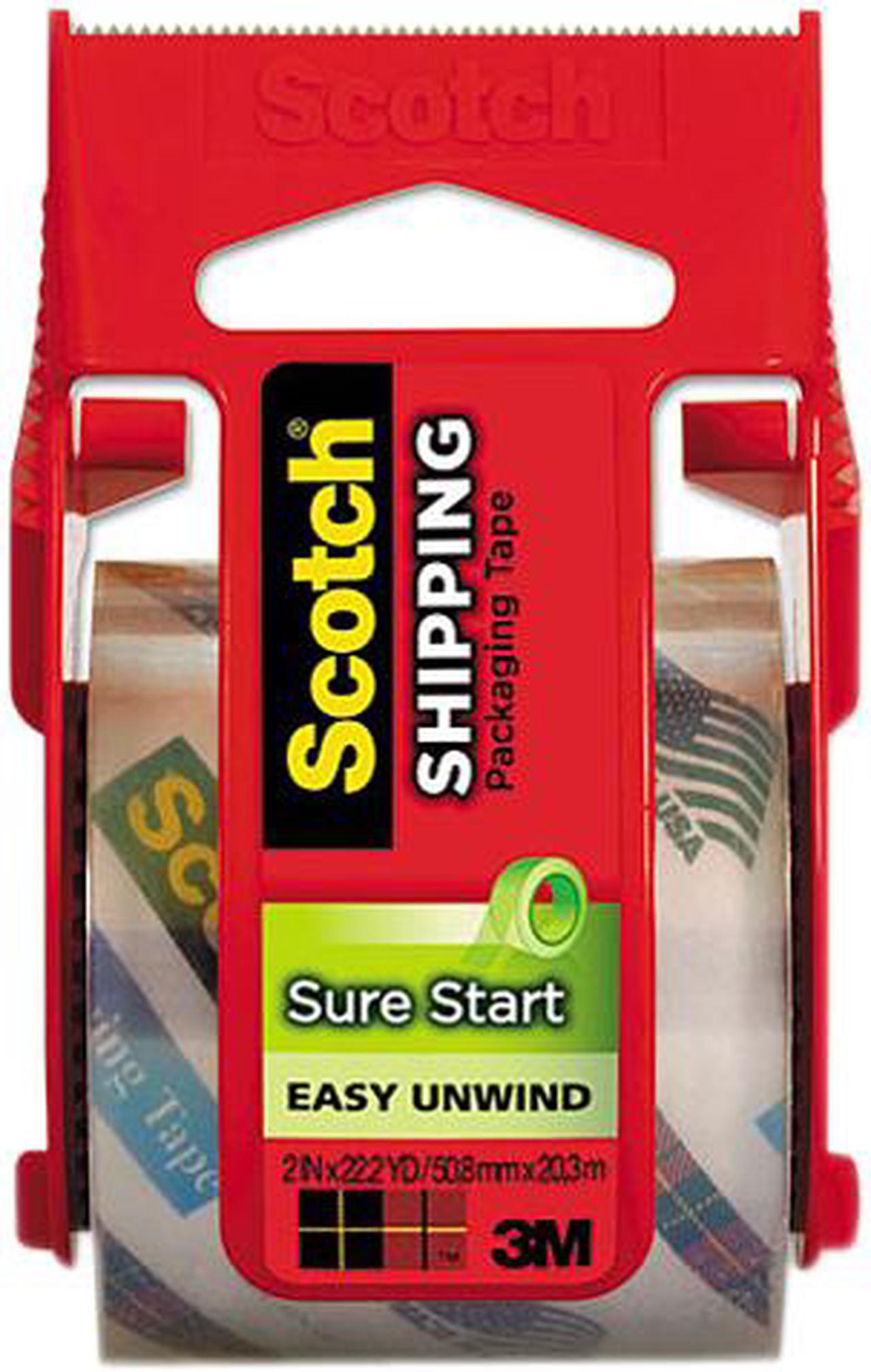 Scotch 145 Sure Start Packaging Tape, 2" x 22.2 yards, 2" Core, Clear