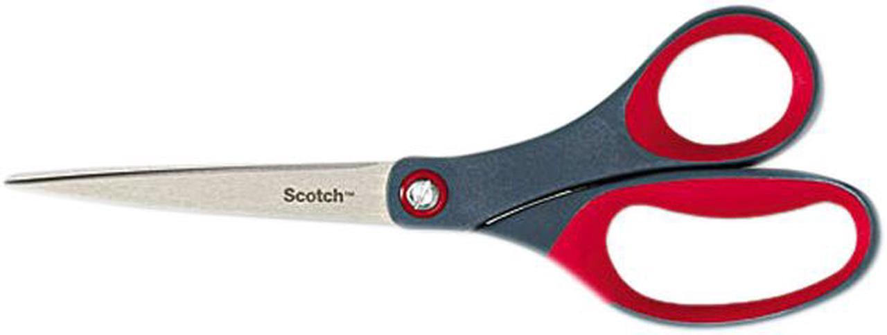 Scotch 1448 Precision Scissors, Pointed, 8" Length, 3-1/8" Cut, Gray/Red