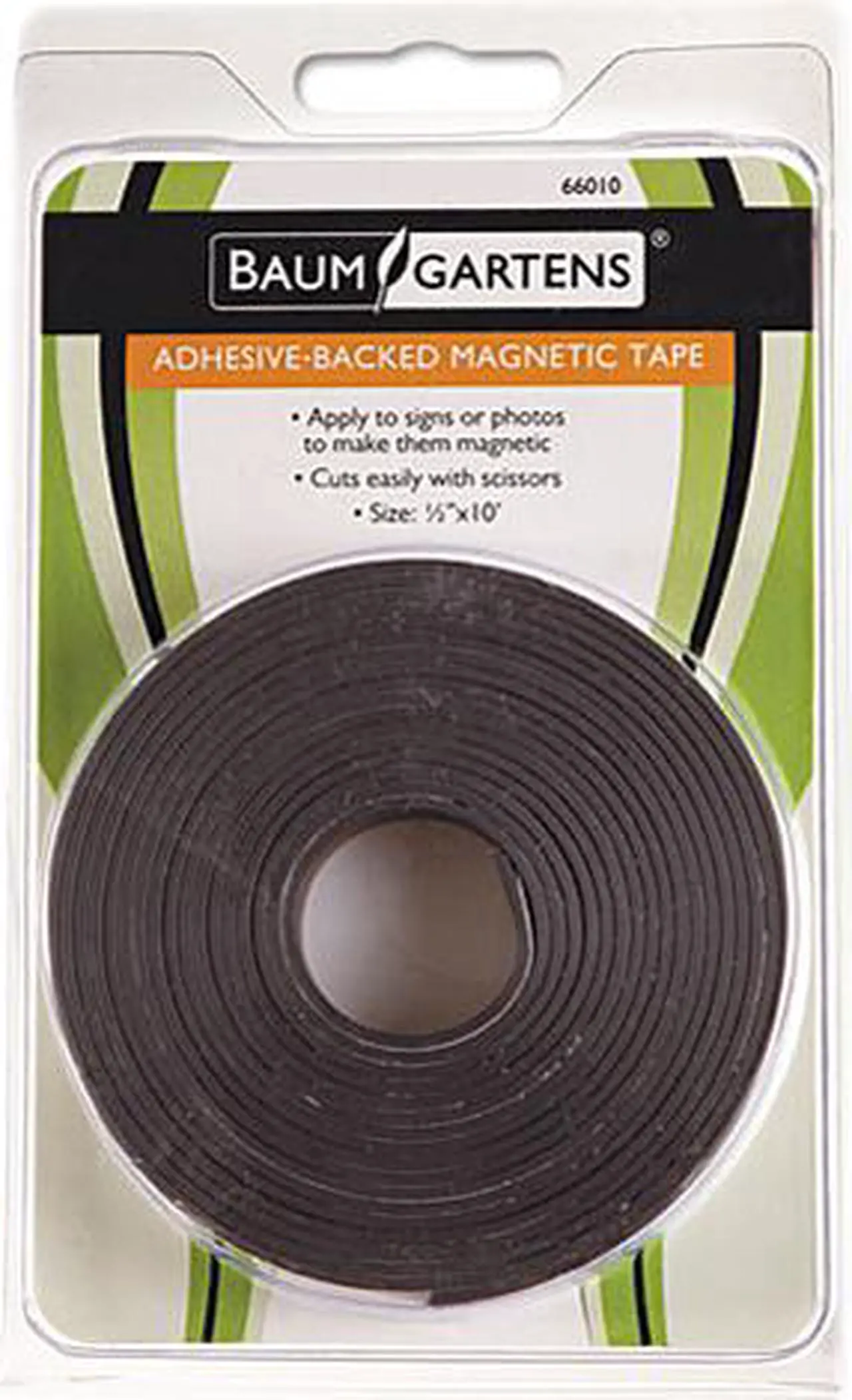 Main image of Baumgartens Adhesive-Backed Magnetic Tape, Black, 1/2" x 10ft, Roll