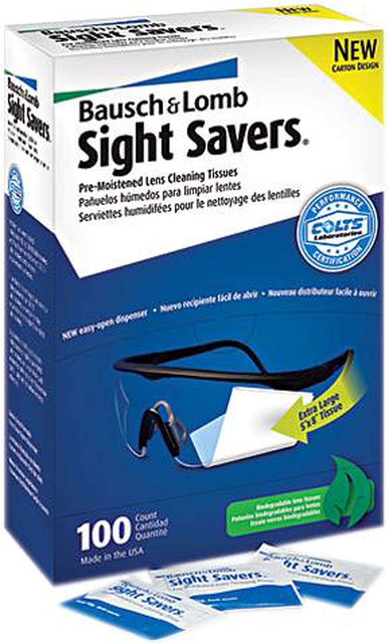Main image of Bausch & Lomb 8574GM Sight Savers Premoistened Lens Cleaning Tissues, 100 Tissues/Box