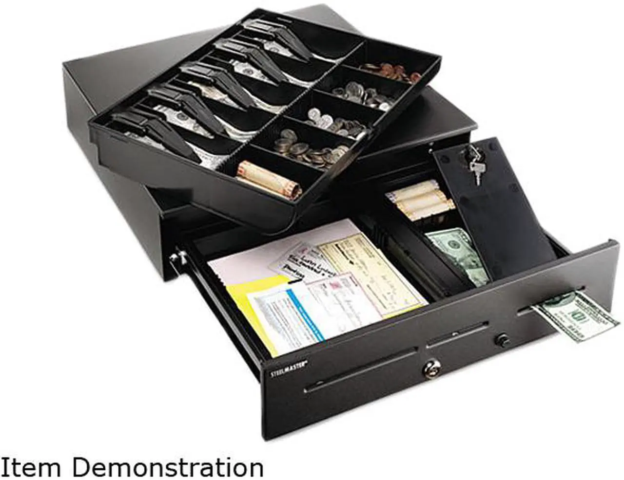 Main image of MMF Industries 2251060GT04 High-Security Cash Drawer, 18 x 16 3/4 x 4 3/4, Black