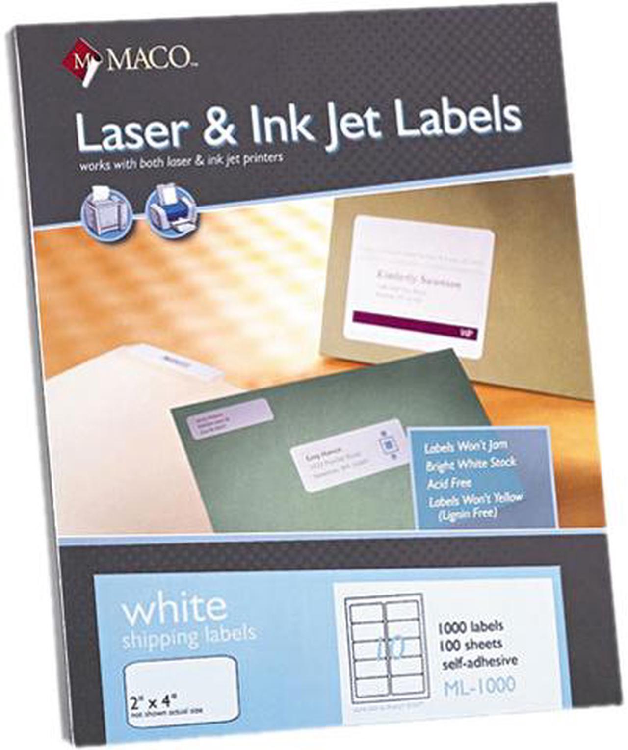 Main image of Maco ML-1000 White All-Purpose Labels, 2 x 4, 1000/Box