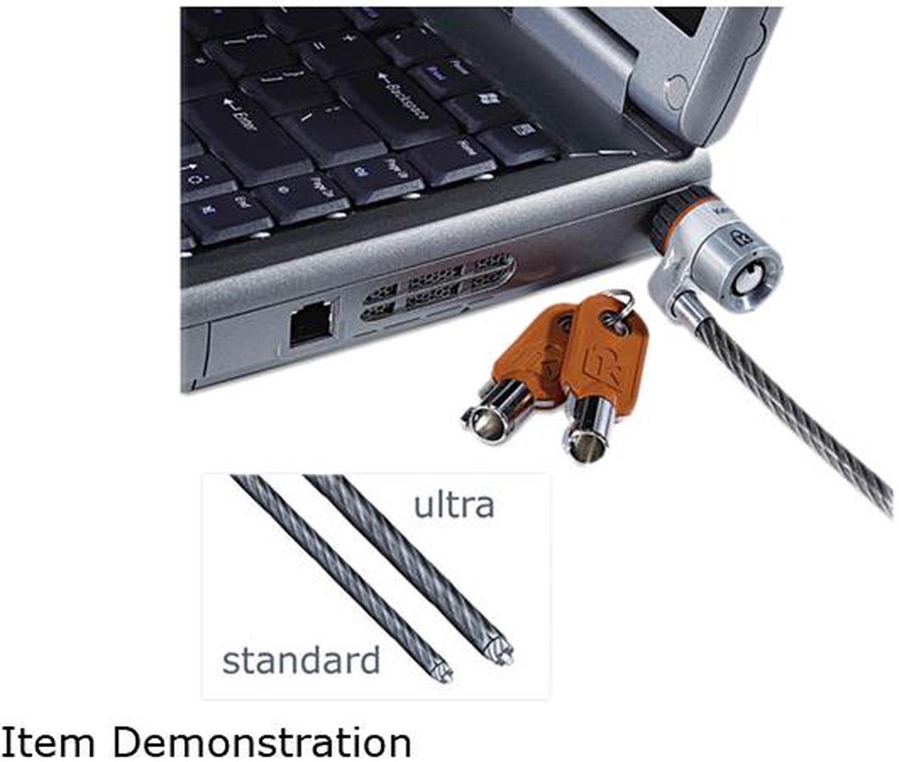 Kensington 67723 MicroSaver Keyed Ultra Laptop Lock, 6 ft. Steel Cable, Two Keys