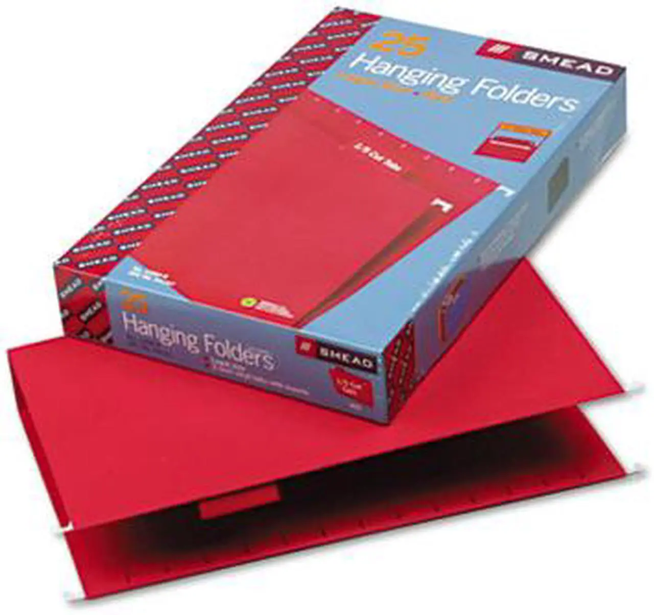 Main image of Smead 64167 Hanging File Folders, 1/5 Tab, 11 Point Stock, Legal, Red, 25/Box