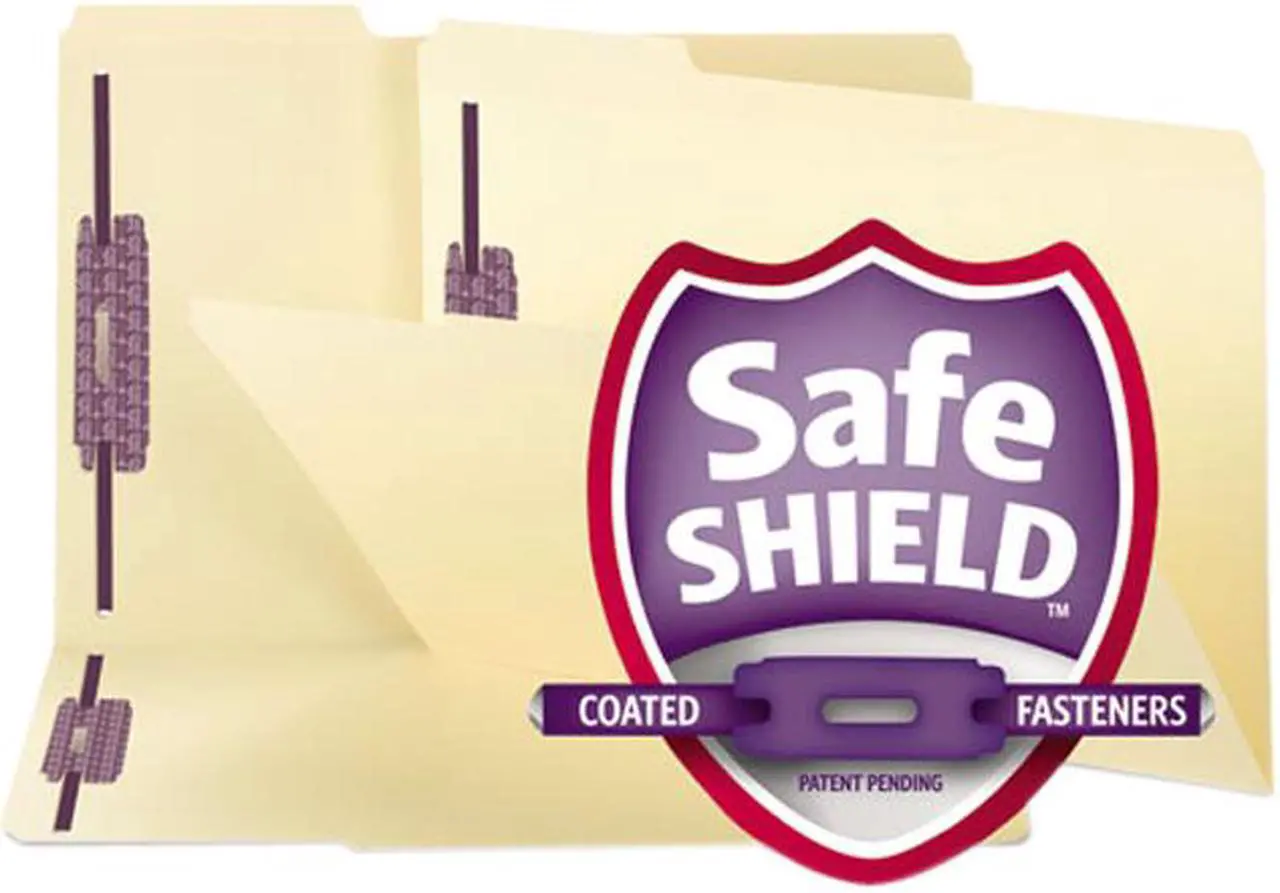 Main image of Smead 19555 SafeShield Fastener Folders, Manila, Two Inch Capacity, Legal, 50/Box