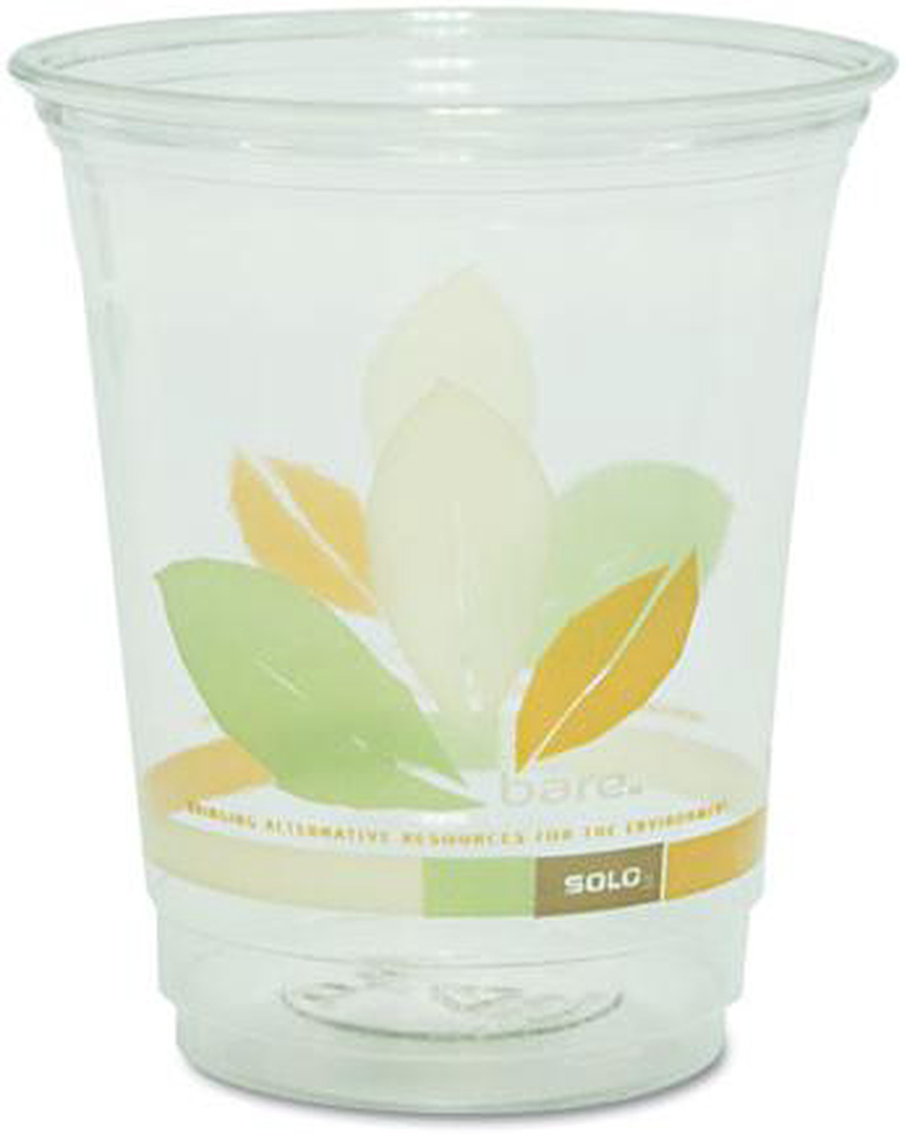 SOLO Cup Company RTP12J9036PK Bare RPET Cold Cups, Clear w/Leaf Design ...