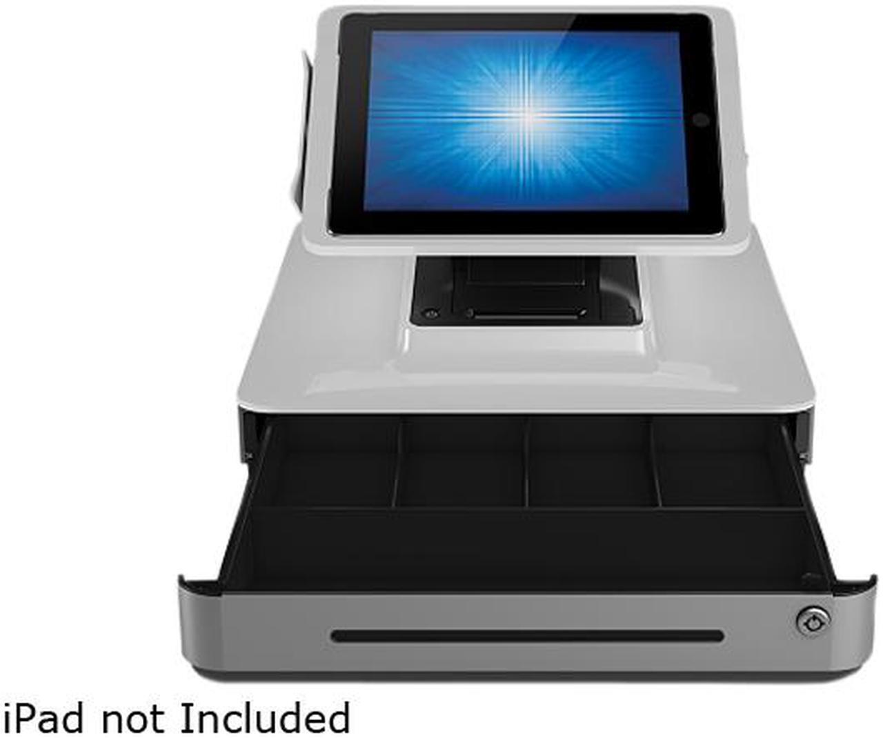 Alt view image 2 of 7 - Elo E008250 PayPoint POS System for iPad 4 /  iPad Air /  iPad Air 2 with Barcode Scanner, Receipt Printer, Cash Drawer, MSR & Customer Facing Display, Americas - White