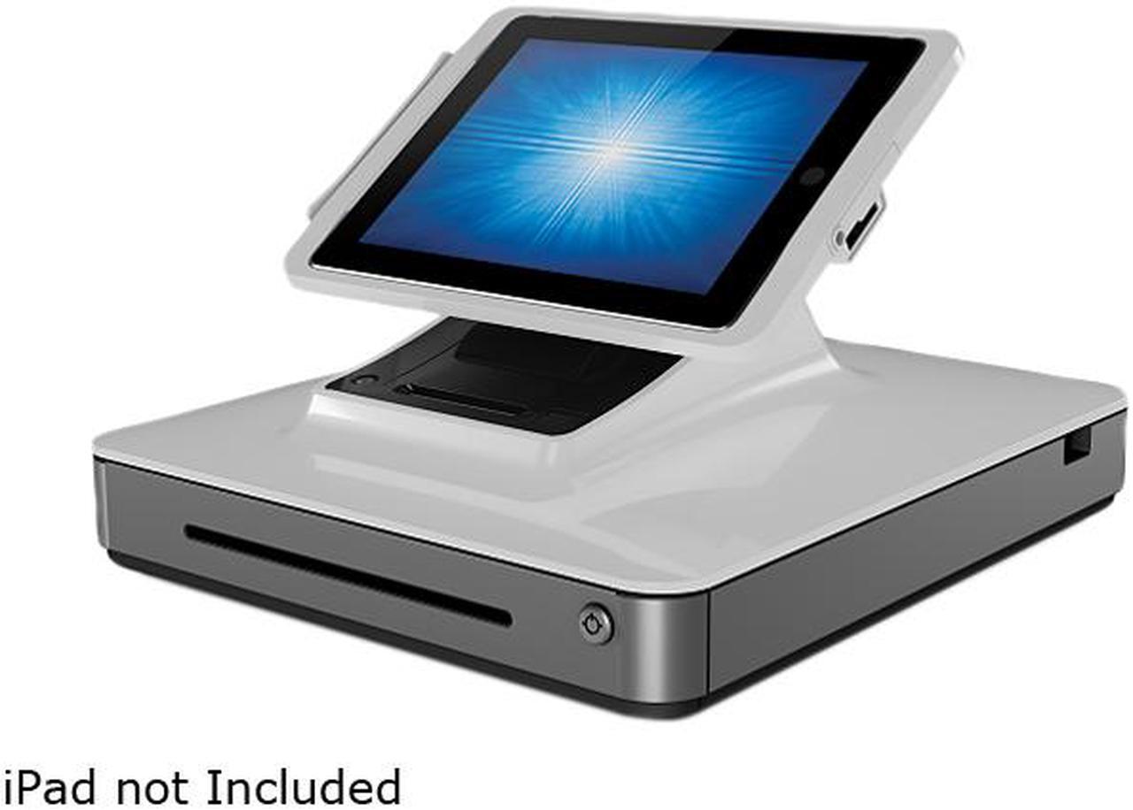 Alt view image 3 of 7 - Elo E008250 PayPoint POS System for iPad 4 /  iPad Air /  iPad Air 2 with Barcode Scanner, Receipt Printer, Cash Drawer, MSR & Customer Facing Display, Americas - White