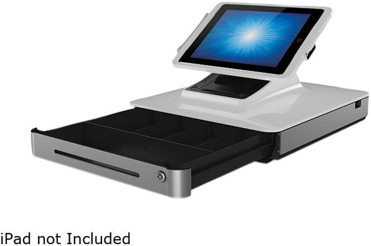 Alt view image 4 of 7 - Elo E008250 PayPoint POS System for iPad 4 /  iPad Air /  iPad Air 2 with Barcode Scanner, Receipt Printer, Cash Drawer, MSR & Customer Facing Display, Americas - White