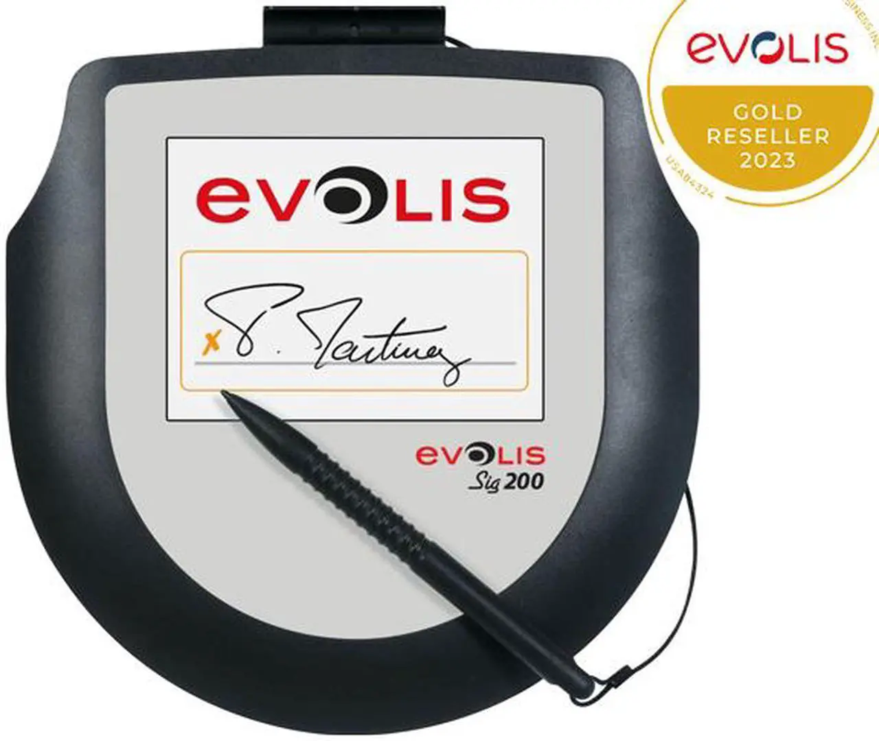 Main image of Evolis Sig200 Ergonomic Signature Capture Pad, Color LCD, USB - ST-CE1075-2-UEVL