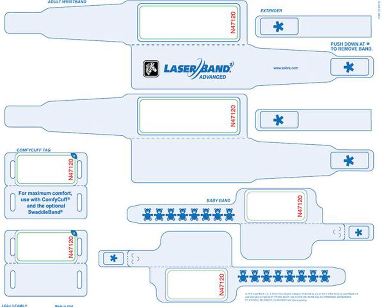 Zebra LB2-L3-FAMILY-NUM LaserBand2 Advanced Wristbands