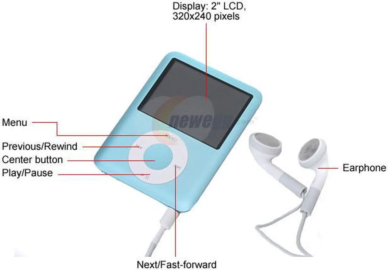 Alt view image 2 of 10 - Apple iPod nano (3rd Gen) 2.0" Blue 8GB MP3 / MP4 Player MB249LLA