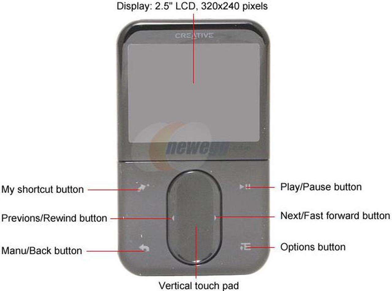 Alt view image 3 of 9 - Creative ZEN Vision M 2.5" Black 60GB MP3 / MP4 Player