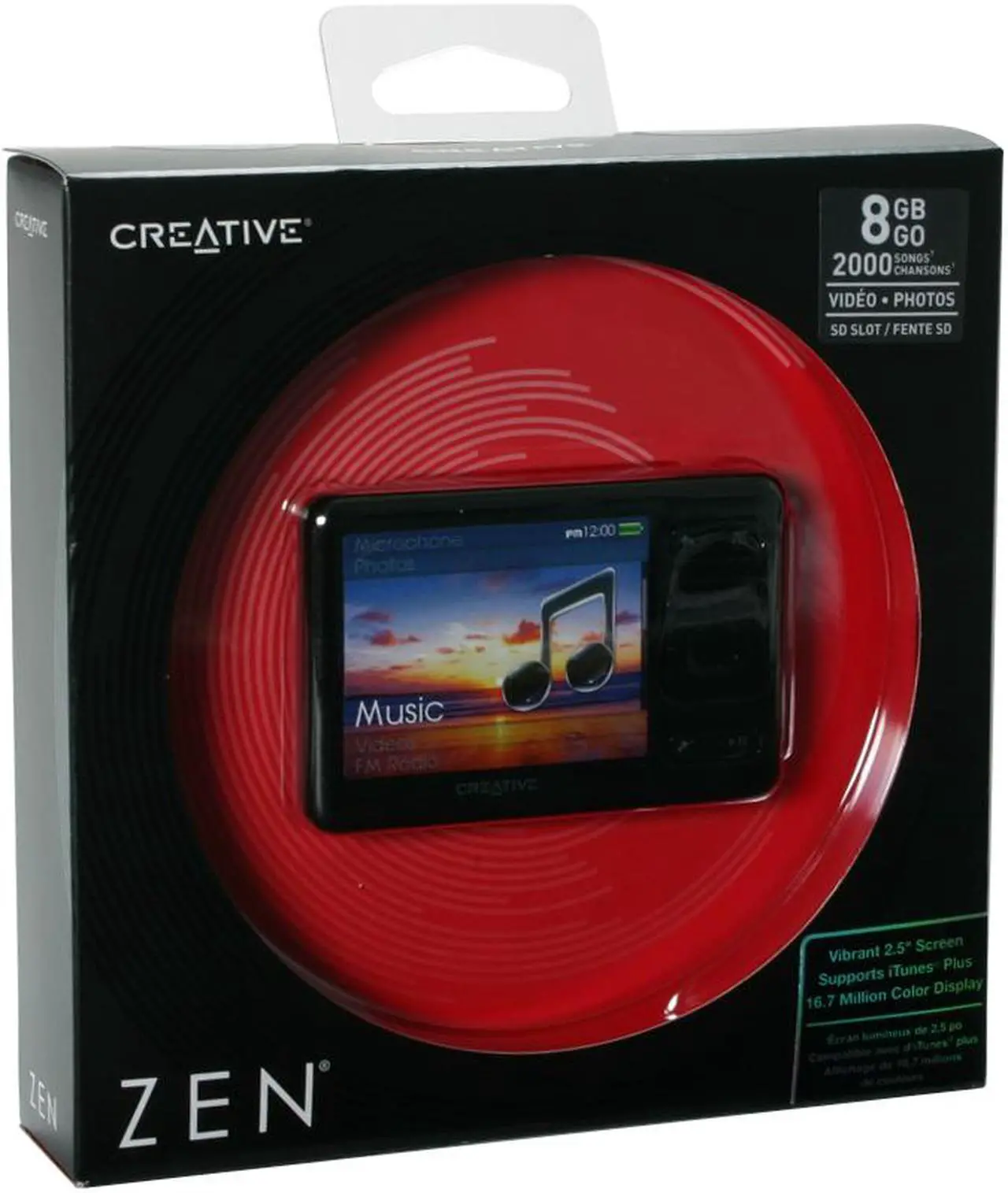 Alt view image 8 of 8 - Creative ZEN 2.5" Black 8GB MP3 / MP4 Player