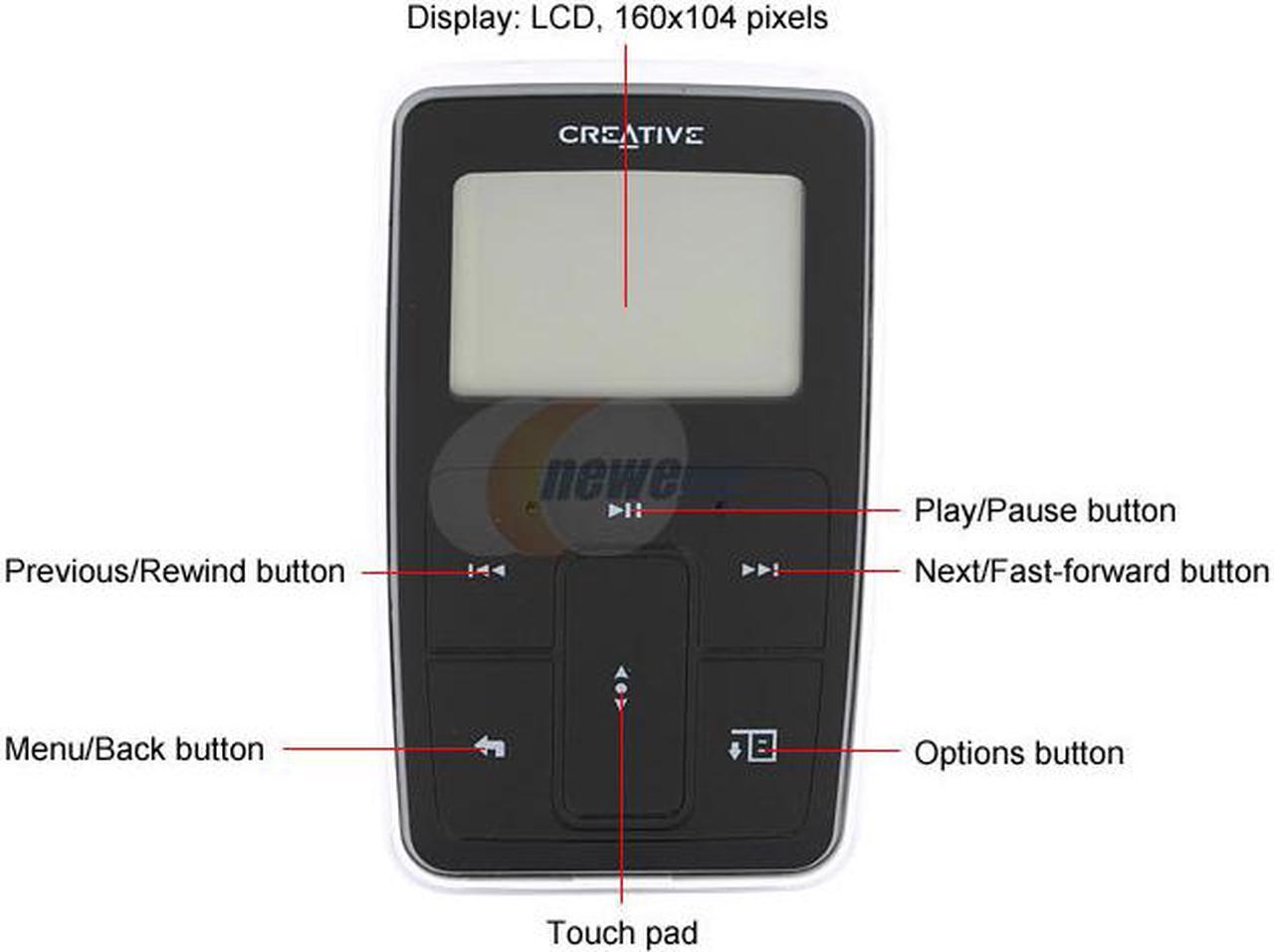 Alt view image 4 of 9 - Creative ZEN Micro Black 6GB MP3 Player