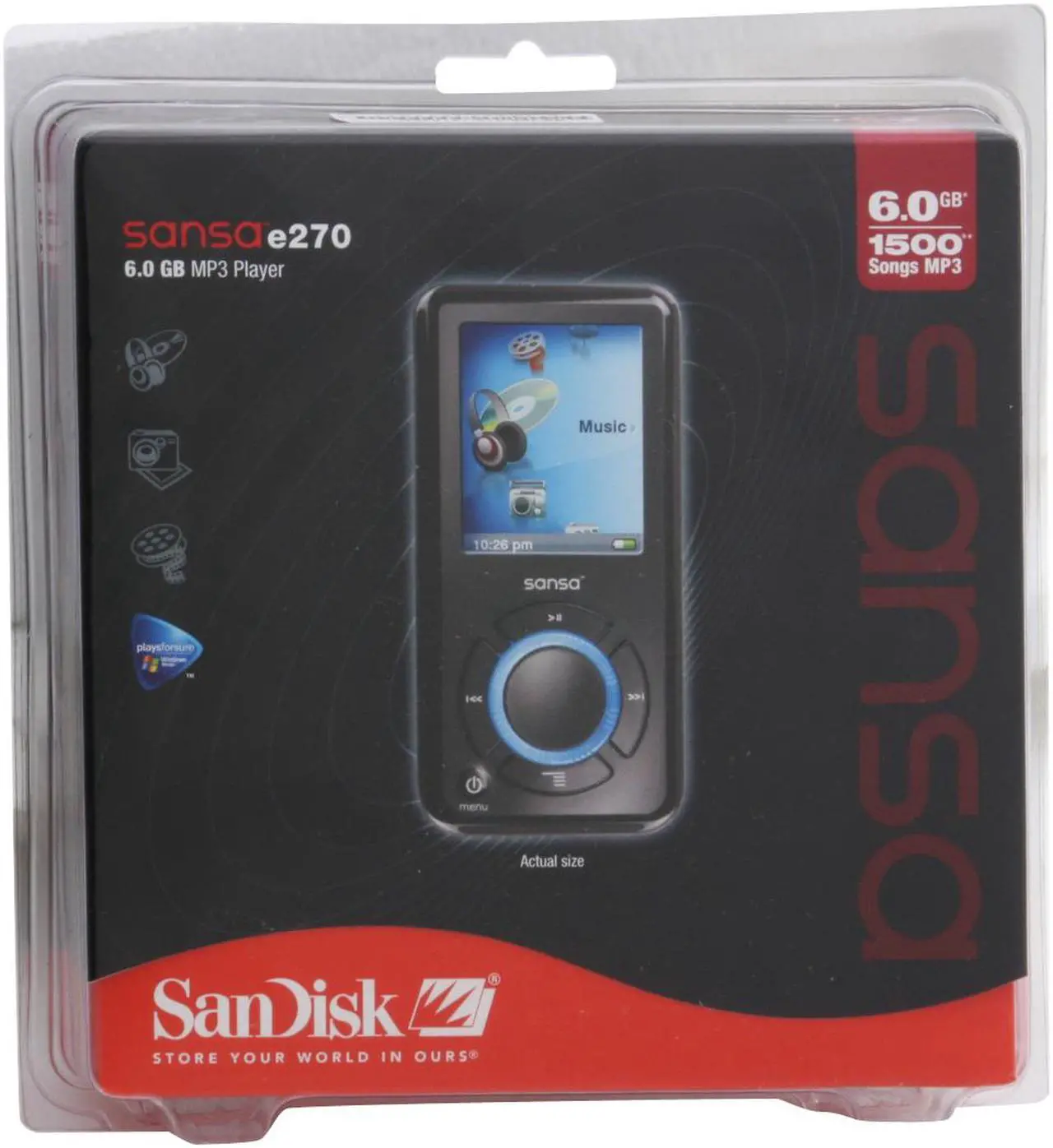 Alt view image 2 of 2 - SanDisk Sansa e200 1.8" Black 6GB MP3 Player Sansa e270