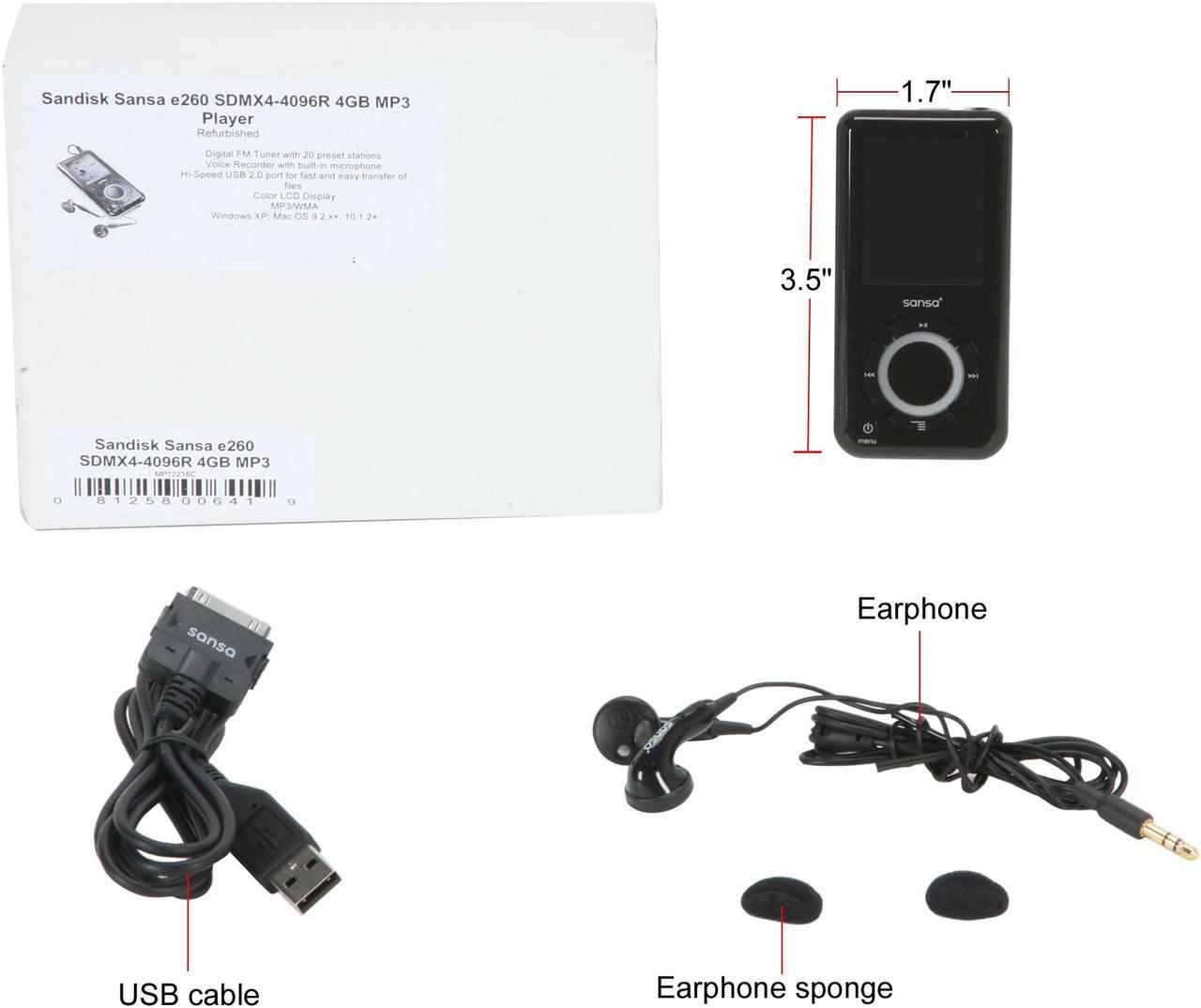 Alt view image 7 of 7 - SanDisk 1.8" Black 4GB MP3 Player Sansa e260