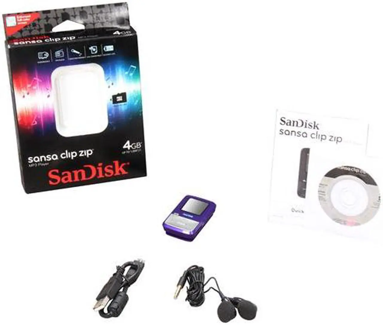 Alt view image 8 of 8 - SanDisk Sansa Clip Zip 1.1" Purple 4GB MP3 Player SDMX22-004G-A57P